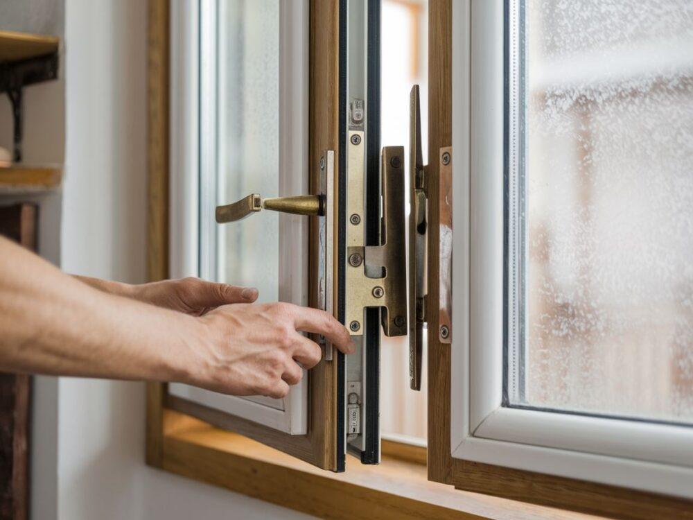 Osoba odblokowująca okno uchylne w domu